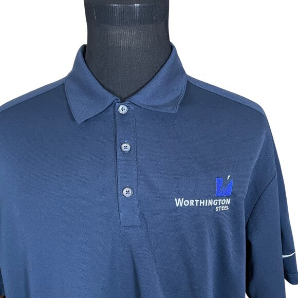 Nike Golf Men's Navy Blue Short Sleeve Polo Shirt 2XL Worthington Steel - Picture 2 of 7